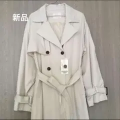 【RAYCASSIN】新品タグ付　美品アイボリー コート ベルト付き　Lサイズ