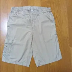 ベージュ カーゴショートパンツ サイドポケット付き