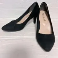 美品✨WAKARU スエード フラット パンプス 22.5 ブラック フォーマル