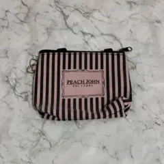 PEACH JOHNピーチ・ジョンピンク×ブラック ストライプ　ミニポーチのサムネイル
