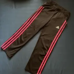 adidas アディダス ジャージ パンツ ブラック ピンク　120 紐付き