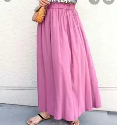 SHIPS khaju　リラックスマキシスカート　ラベンダーのサムネイル