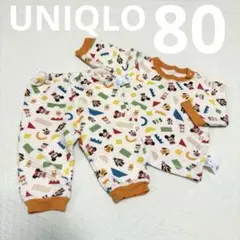 ユニクロ　キルトパジャマ　80 オレンジ