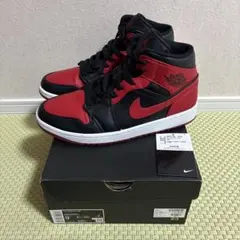 ナイキ エアジョーダン1 MID BRED 黒赤