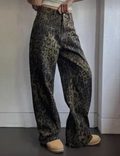 ヒョウ柄デニム