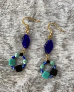 ハンドメイド チェコビーズピアス カラフル　　サージカルステンレス