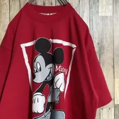 90s MICKEY UNLIMITED Tシャツ ディズニー ミッキー 赤 M