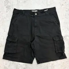 Wrangler　カーゴショーツ　W37　ブラック　無地　古着　アウトドアのサムネイル