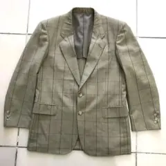 80-90s ウィンドペンチェック シルク テーラードジャケット 94Ａ5
