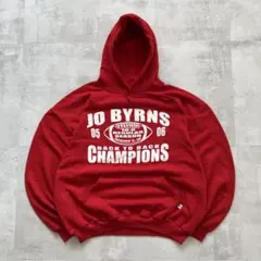 USA古着　Russell athletic　パーカー　スポーツ　NFL　レッド