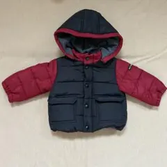 PETIT MAIN フード付きジャケット 黒と赤