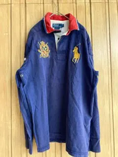 ポロラルフローレン ラガーシャツ ポロシャツ L 刺繍ロゴ