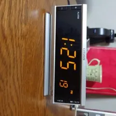 CITIZEN 電波置時計 デジタル表示 本体　DCアダプター付暗くても見えますのサムネイル