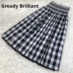 美品　グレディブリリアン　ギンガムリバーシブルスカート　38　ブラック