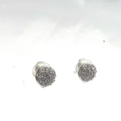 ✨極美品✨スワロフスキー SWAROVSKI シルバー丸型イヤリング パヴェ ✧のサムネイル