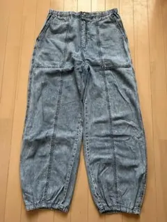 ★【GU】ジーユー コクーンジョガープルオンデニムパンツ XLサイズ★