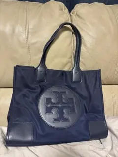 TORY BURCH ネイビー レッド ハンドバッグ エラ - メルカリ