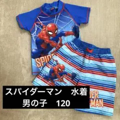 スパイダーマン 男の子 水着 120 美品 パンツセット