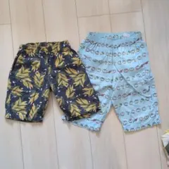 ハーフパンツ 2点セット（葉柄・キャラクター柄）