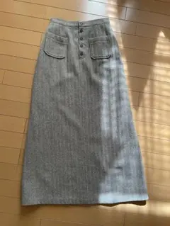 ウールロングスカート　M