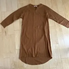 Ciaopanic チャオパニック　リブ編みカットソーワンピース　ブラウン系