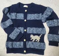 飛行船 cara ニット 紺のボーダー