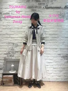 TSUHARU by Samansa Mos2　 透かし前後着ニットカーディガン