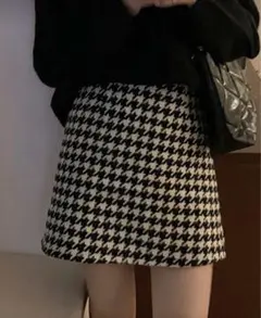 ハウンドトゥースタイトミニスカート
