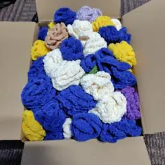 本日限り✿ハンドメイド超ど初心者製作✿　薔薇の花束ブランケット完成品