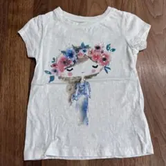 next フラワー柄ビーズ装飾Tシャツ　98㎝のサムネイル