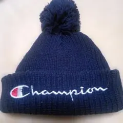 Champion ネイビー ポンポンニット帽 52CM