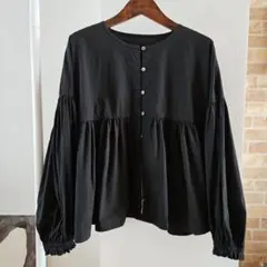 BEARDSLEY ビアズリー リネン フリルハオリ 麻ノーカラージャケット