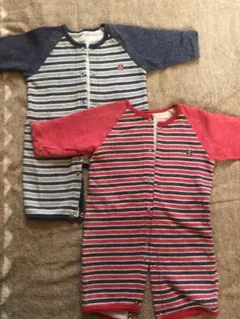 ストライプロンパース2点セット（95cm未満）