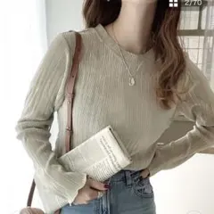 クラシカルエルフ　ラウンドネック袖メローブラウス　長袖　CLF022 グレージュ