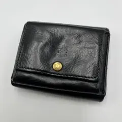 希少 イルビゾンテ 三つ折り財布 ブラック レザー