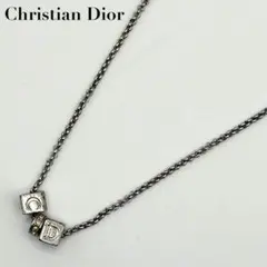 Christian Dior ディオール CD キューブ ネックレス シルバー