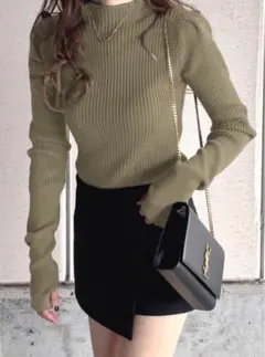 サムホール付きロングスリーブニットトップス[k9206d]