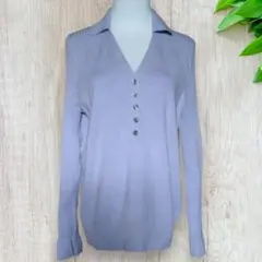 バナナリパブリック ニット ポロシャツ Lサイズ 薄紫 ラベンダー 605