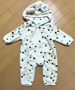 水玉クマ耳　カバーオール　ベビーアウター