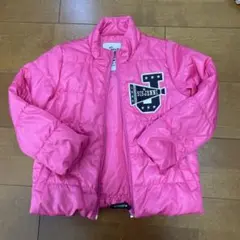 sister Jennyピンク 中綿コート ロゴ付き