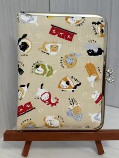 がま口　お薬手帳ケース　おでん猫