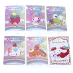 サンリオ ウエハース10 いちご新聞創刊50周年記念 カード 6枚セット 箔押し