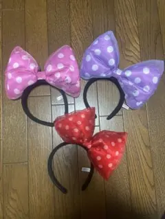 デカリボン　ミニー　カチューシャ　赤　紫　ピンク