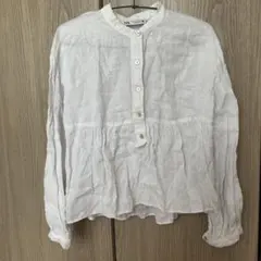 ZARA リネン ホワイト シャツ XS