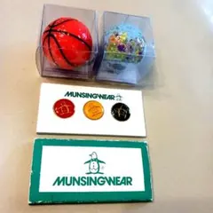MUNSINGWEAR ゴルフマーカー3個＆デザインゴルフボール2球セット