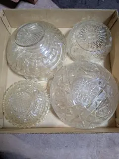 カットガラスボウル7個セット