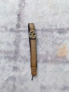 ブラウン レザー キーリング ロゴ付きGUCCI