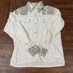 ペイズリー柄 ウエスタンシャツ　長袖　X Lサイズ相当　アメリカ古着