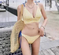 ALEXIA STAM BabyKiy 水着 ブルー ギンガムチェック S - メルカリ