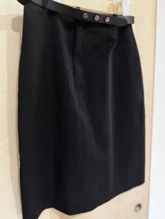 RALPH LAURENブラックタイトスカート ベルト付き 膝丈 サイズ7